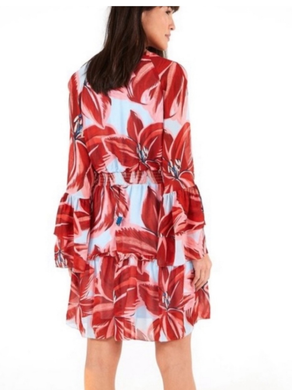FARM Rio Red & Light Blue Azalea Mini Dress - Picture 4 of 13